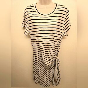 NWT Gap Striped Black and White Tie Knot Short Sleeve Shirt Dress